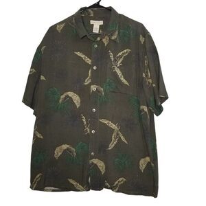 Presswick & Moore Hawaiian Shirt Men's Size Large Green Button Down